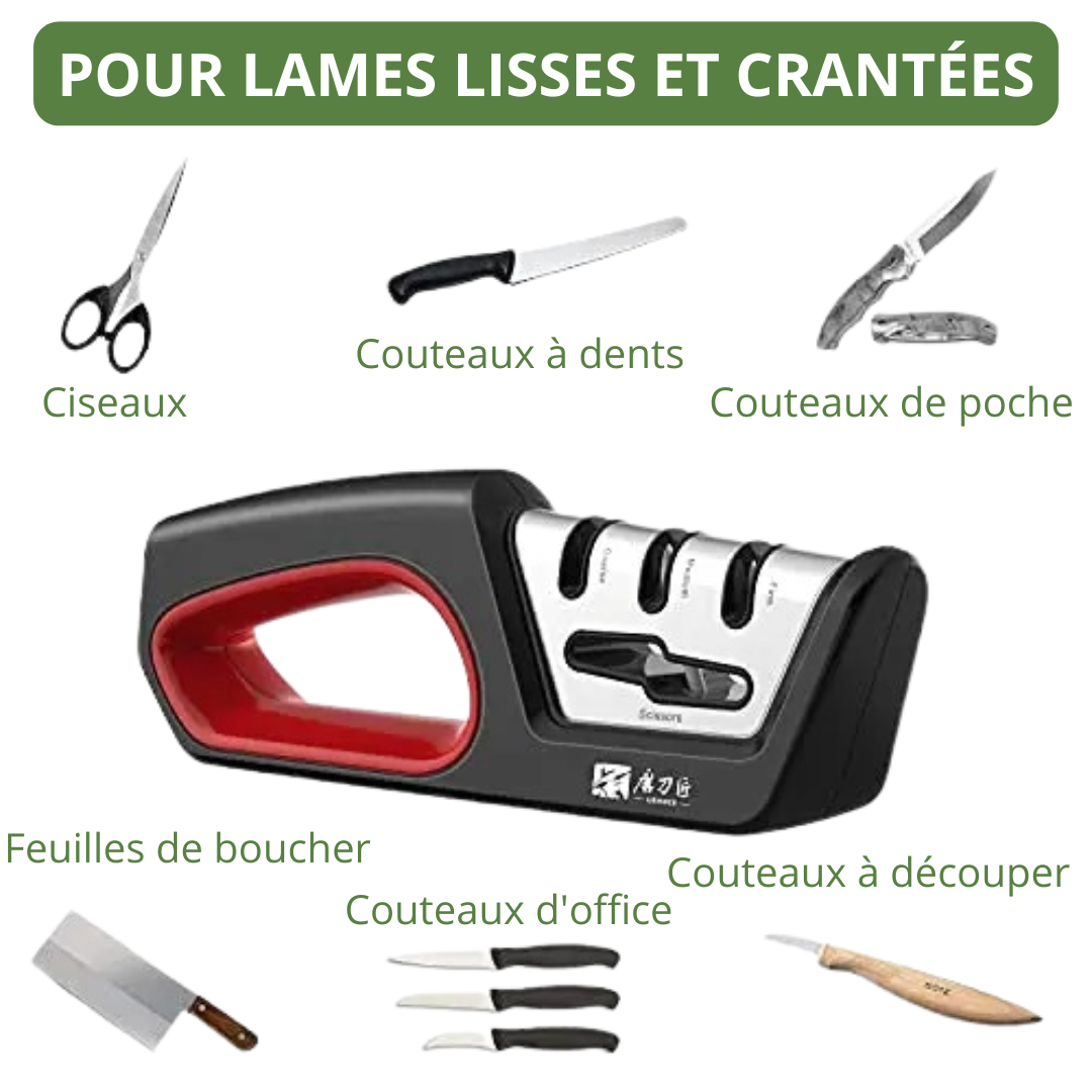 Aiguiseur de Couteaux Professionnel Ergonomique Multi-Lames