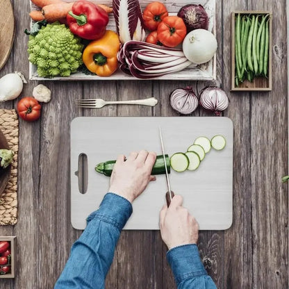 Planche à Découper en Titane & Inox 316 Double Face – L'Excellence Hygiénique en Cuisine